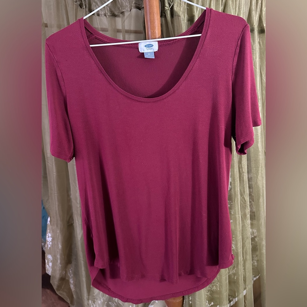 Old Navy Women's Burgundy Short Sleeve Top